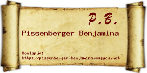 Pissenberger Benjamina névjegykártya